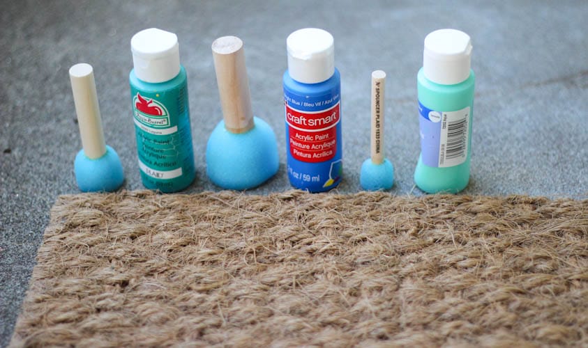 DIY Dotted Door Mat | The Crafted Life
