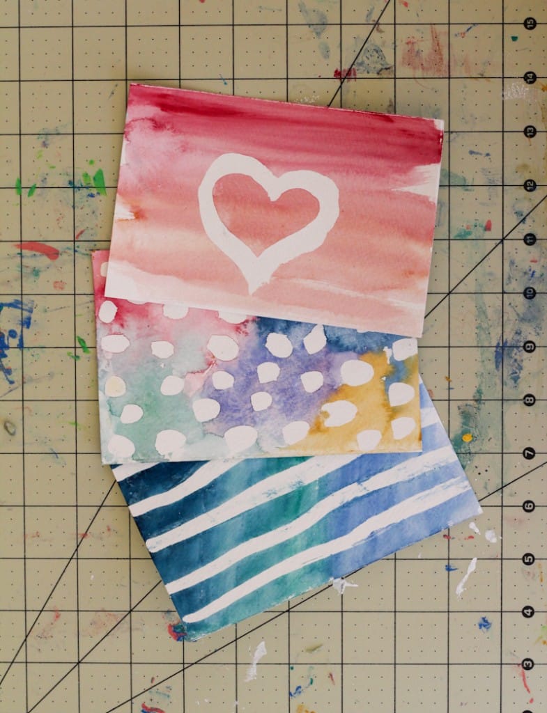 Masking Fluid + Watercolor Postcards | The Crafted Life