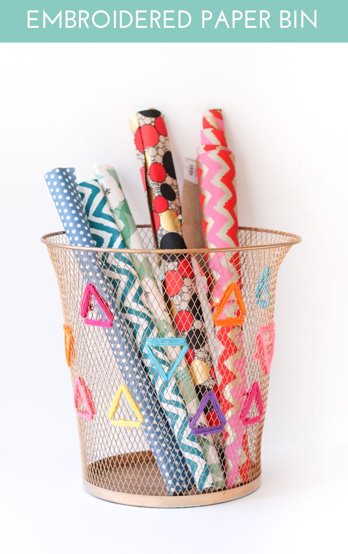 Embroidered Paper Bin
