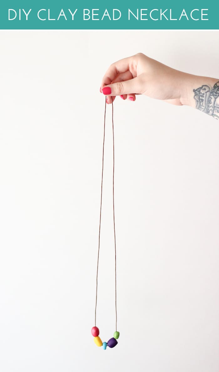 DIY Clay Bead Necklace-- click through for full tutorial!