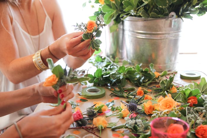 West Elm Flower Crown Workshop hosted by The Crafted Life & Hello Lidy