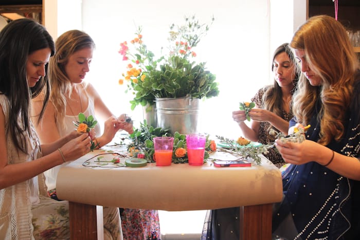 West Elm Flower Crown Workshop hosted by The Crafted Life & Hello Lidy