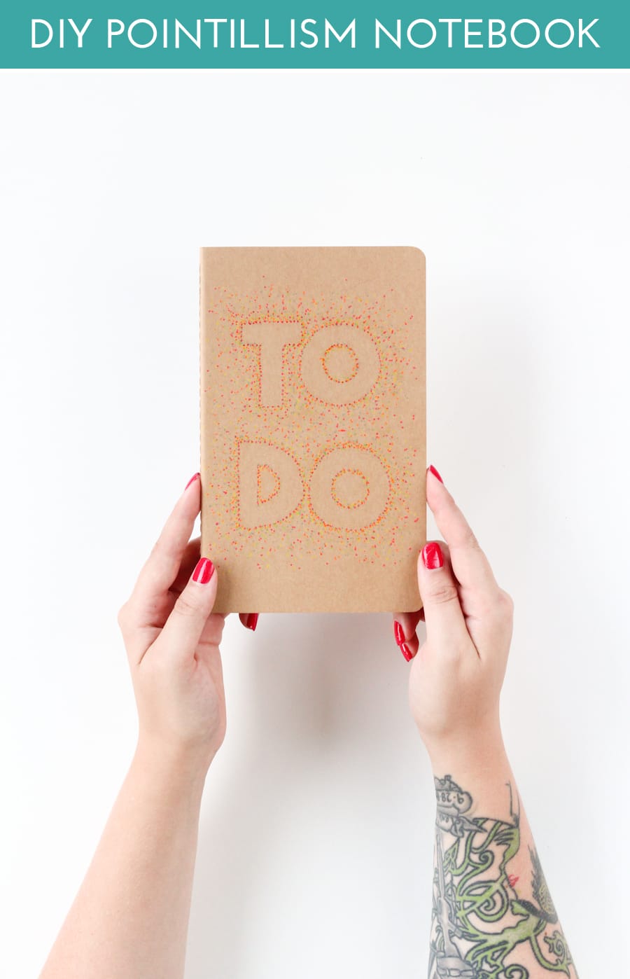 DIY Pointillism Notebook (click through for full tutorial!)