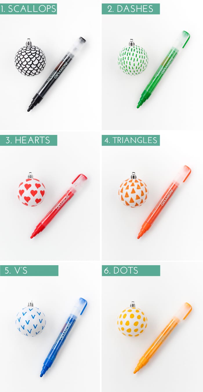 DIY Patterned Ornaments 6 Ways