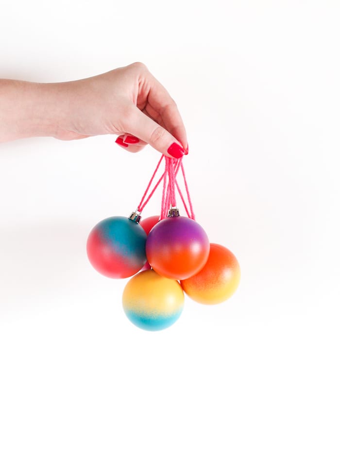 DIY Color Blocked Ornaments