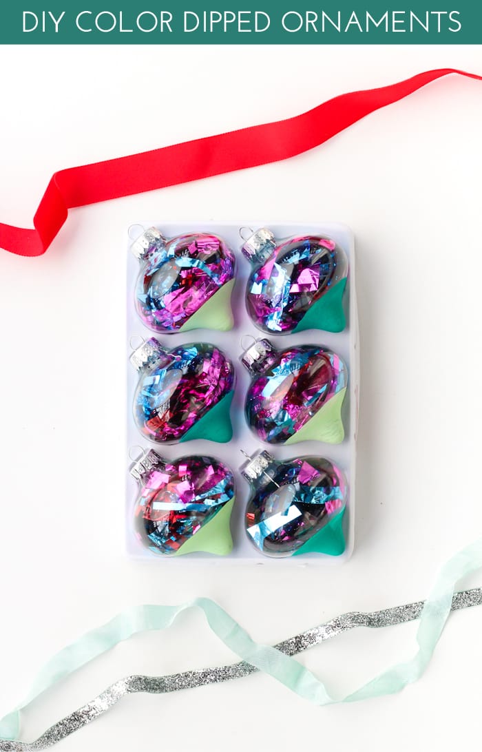 DIY Color Dipped Ornaments
