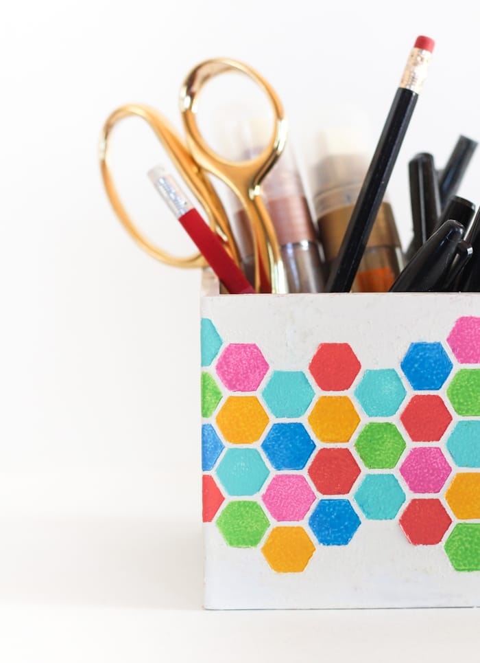 DIY Stenciled Pencil Holder