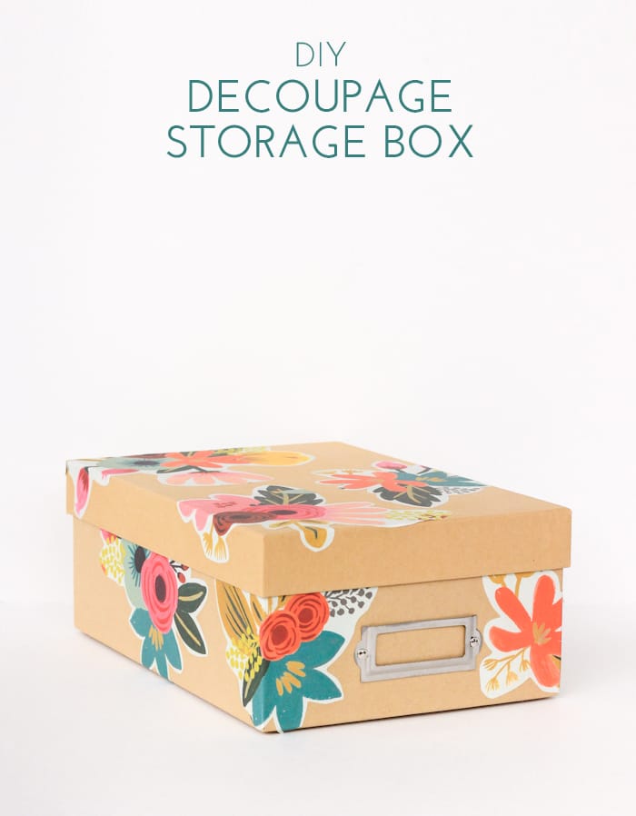 Make over those boring storage boxes with this easy decoupage tutorial!