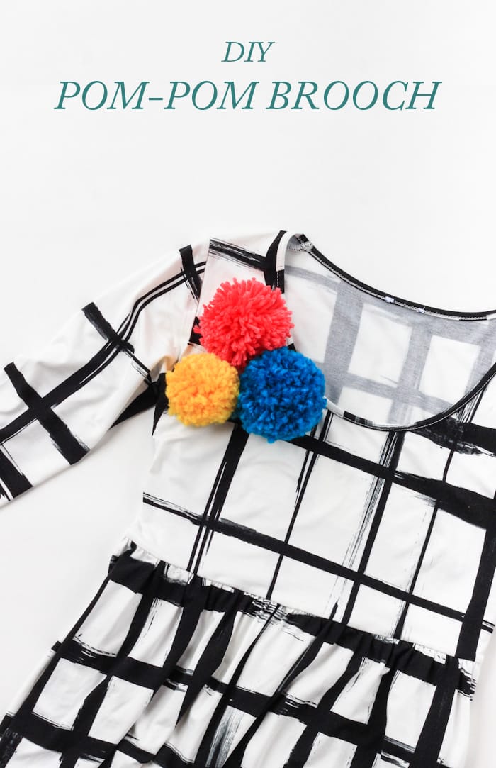 Add a pop of color to any outfit in 15 minutes with these DIY Pom Pom Brooches!