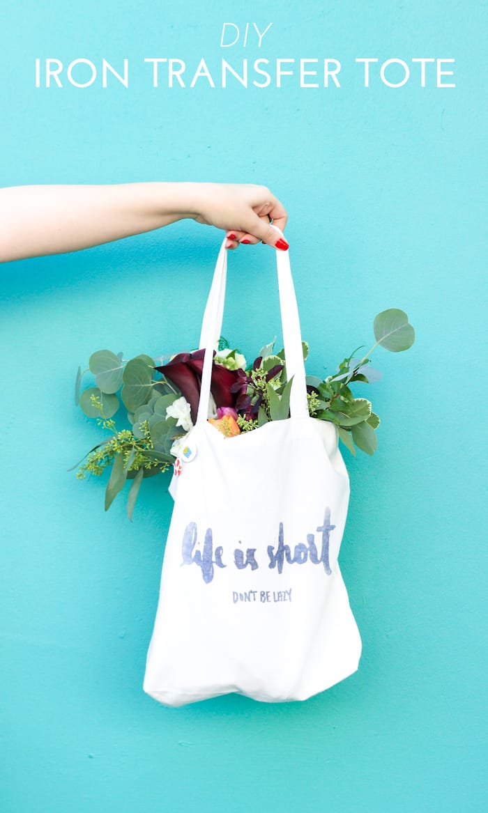 Learn how to make this DIY Iron Transfer #GIRLBOSS Tote in only 20 minutes!
