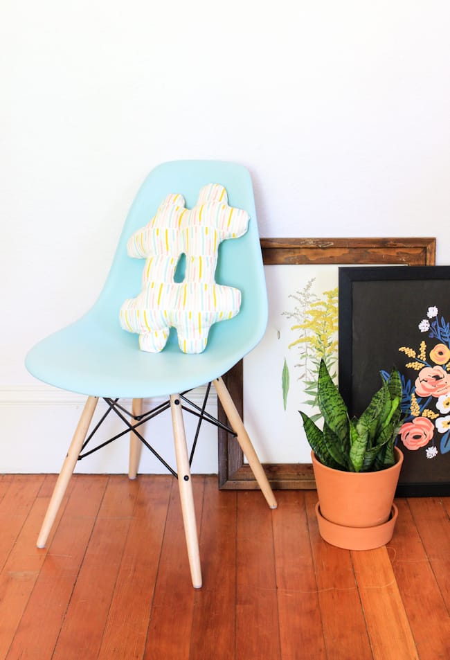 You can make this DIY Hashtag Pillow in less than an hour! Such a fun project for those new to sewing.