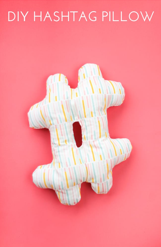 You can make this DIY Hashtag Pillow in less than an hour! Such a fun project for those new to sewing.