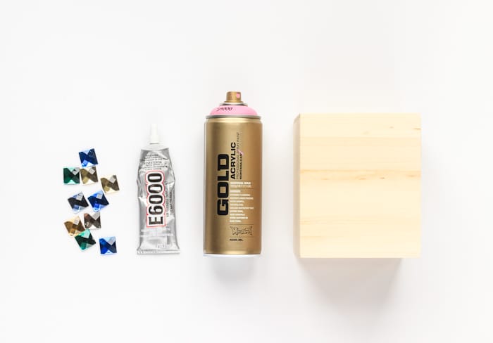 DIY Rhinestone Tissue Box | by The Crafted Life