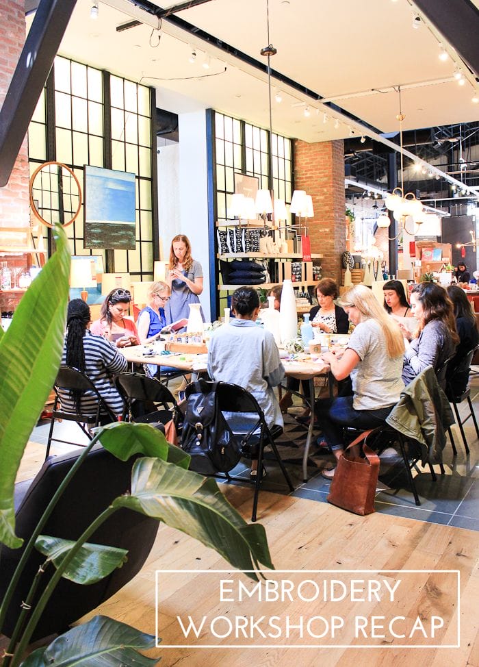 Embroidery Workshop Recap, West Elm