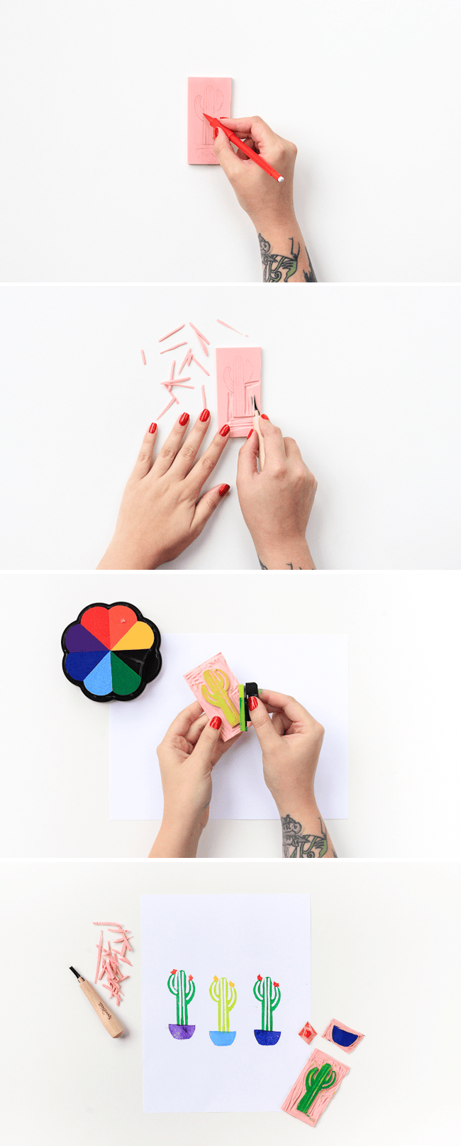 DIY Layered Cactus Stamp