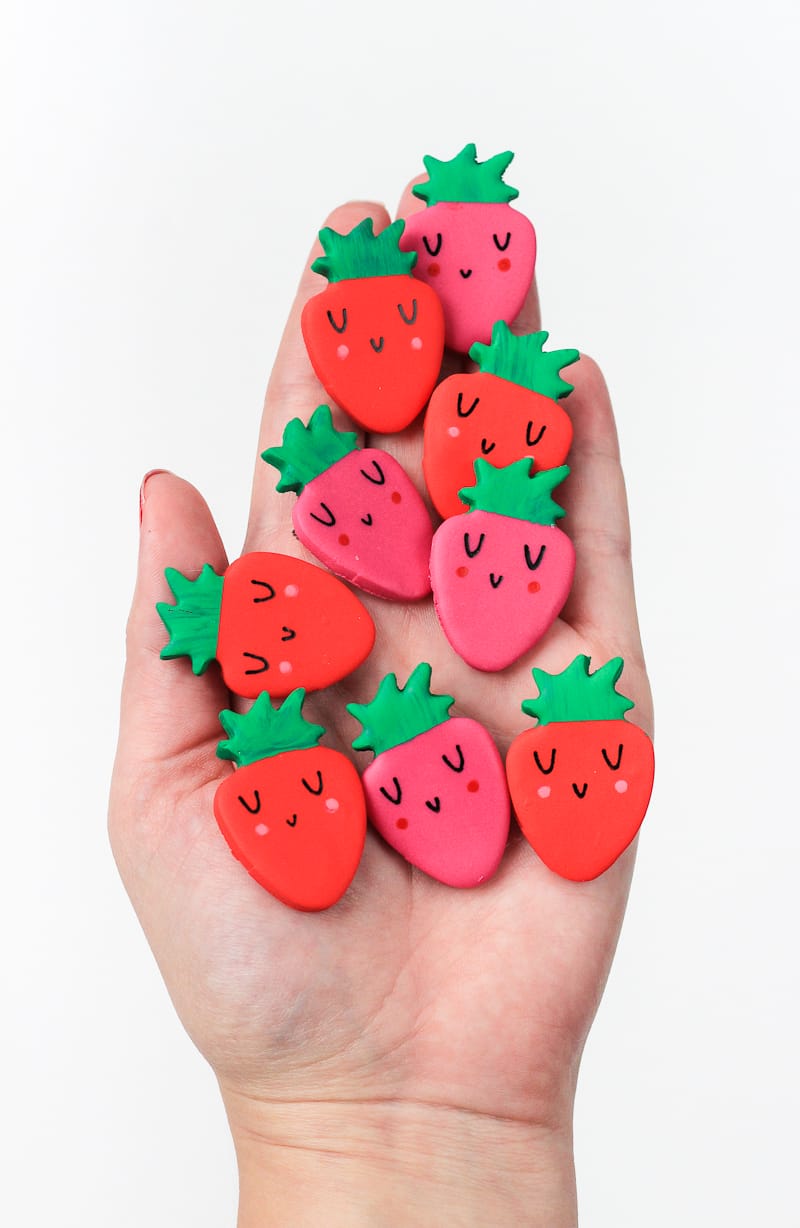 Dress up your wardrobe in no time with these diy clay strawberry brooches!