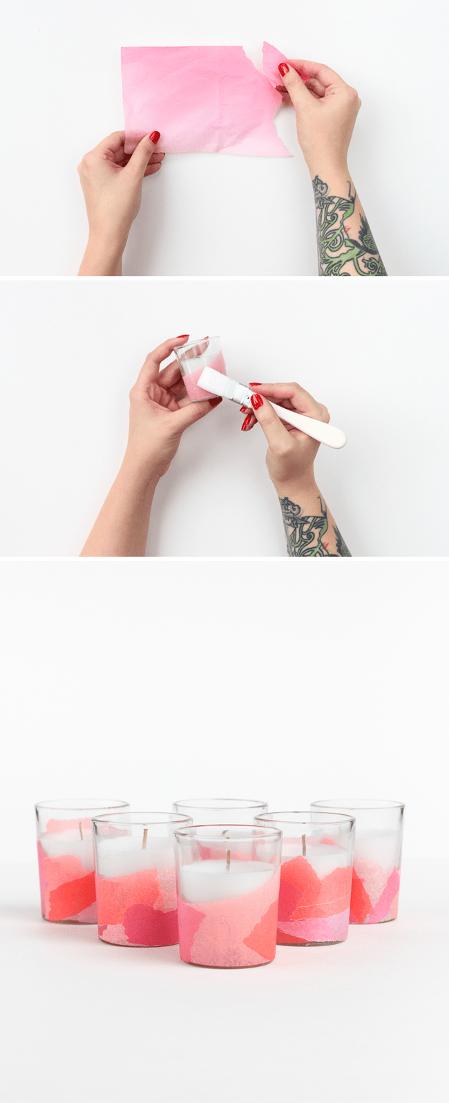 Make these color blocked candles for your home in less than 30 minutes!