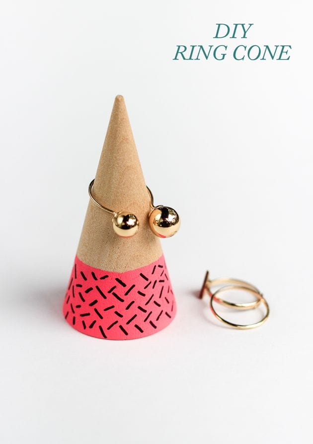In 5 minutes you can make this adorable ring cone to store all your favorite pieces!