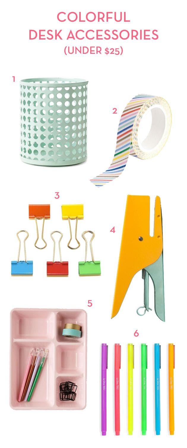 Colorful Desk Accessories (Under $25!)