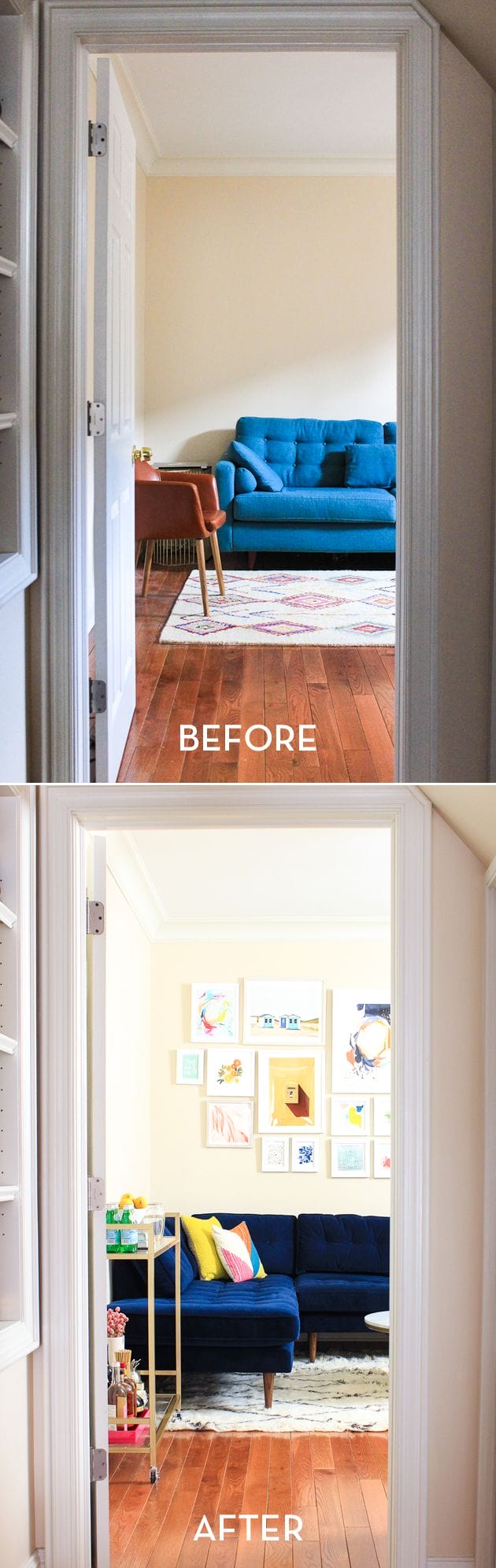 Rachel of The Crafted Life gives her living room a much needed colorful makeover!