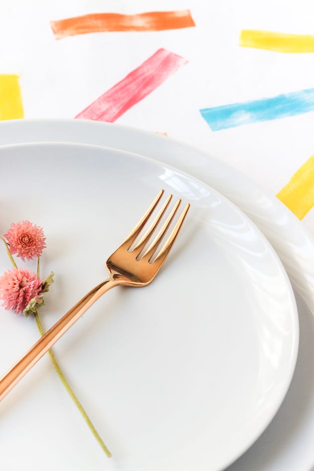 DIY Confetti Stamped Tablecloth