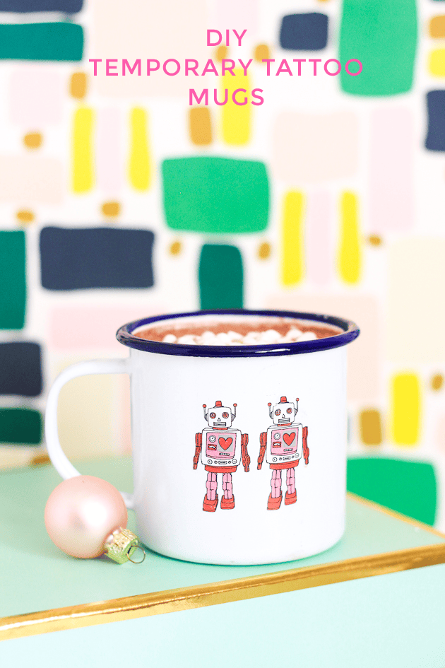 Make these DIY Temporary Tattoo Mugs in less than 10 minutes!