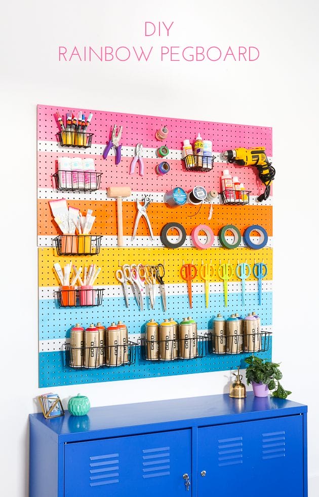 DIY Rainbow Pegboard