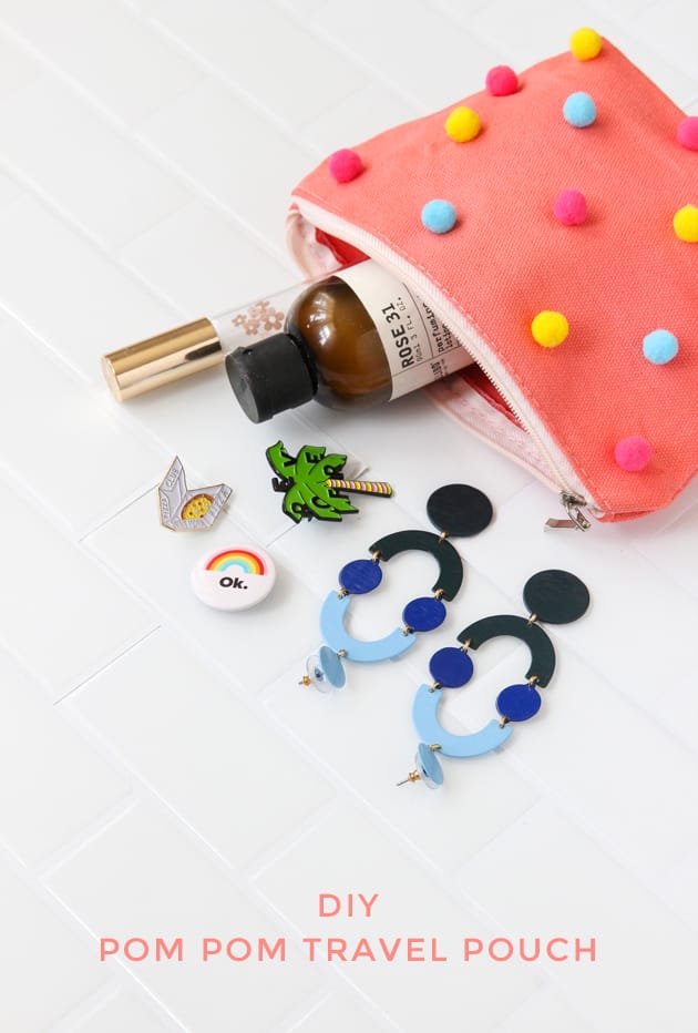 DIY Pom Pom Travel Pouch