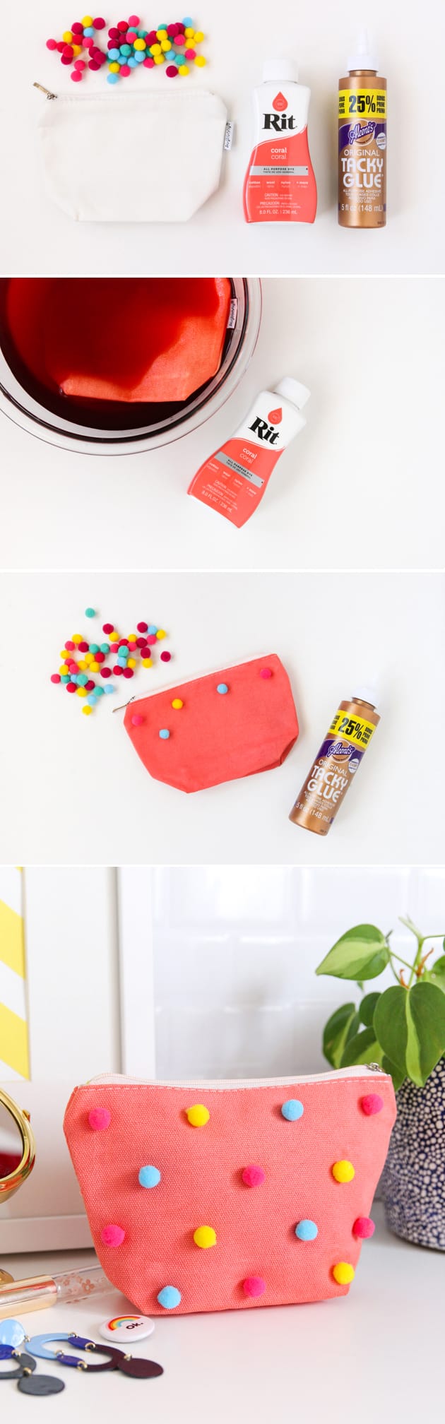 DIY Pom Pom Travel Pouch
