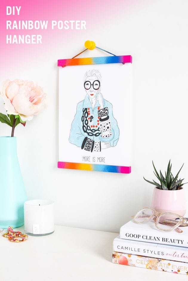 DIY Rainbow Poster Hanger