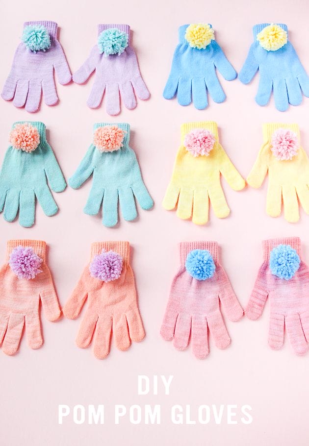 DIY Pom Pom Gloves