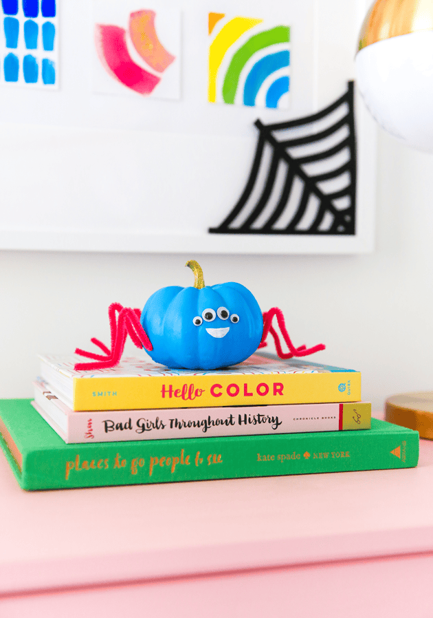 DIY Happy Spider Pumpkin