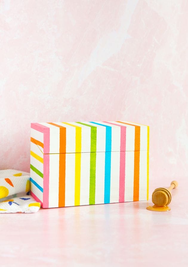 DIY Rainbow Recipe Card Box