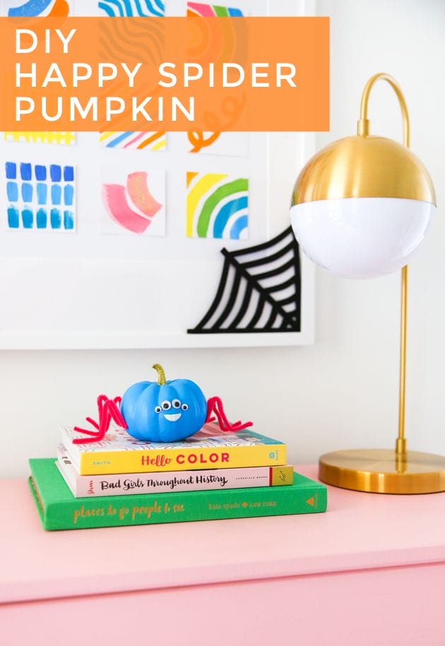 DIY Happy Spider Pumpkin