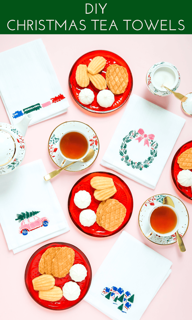 DIY Christmas Tea Towels