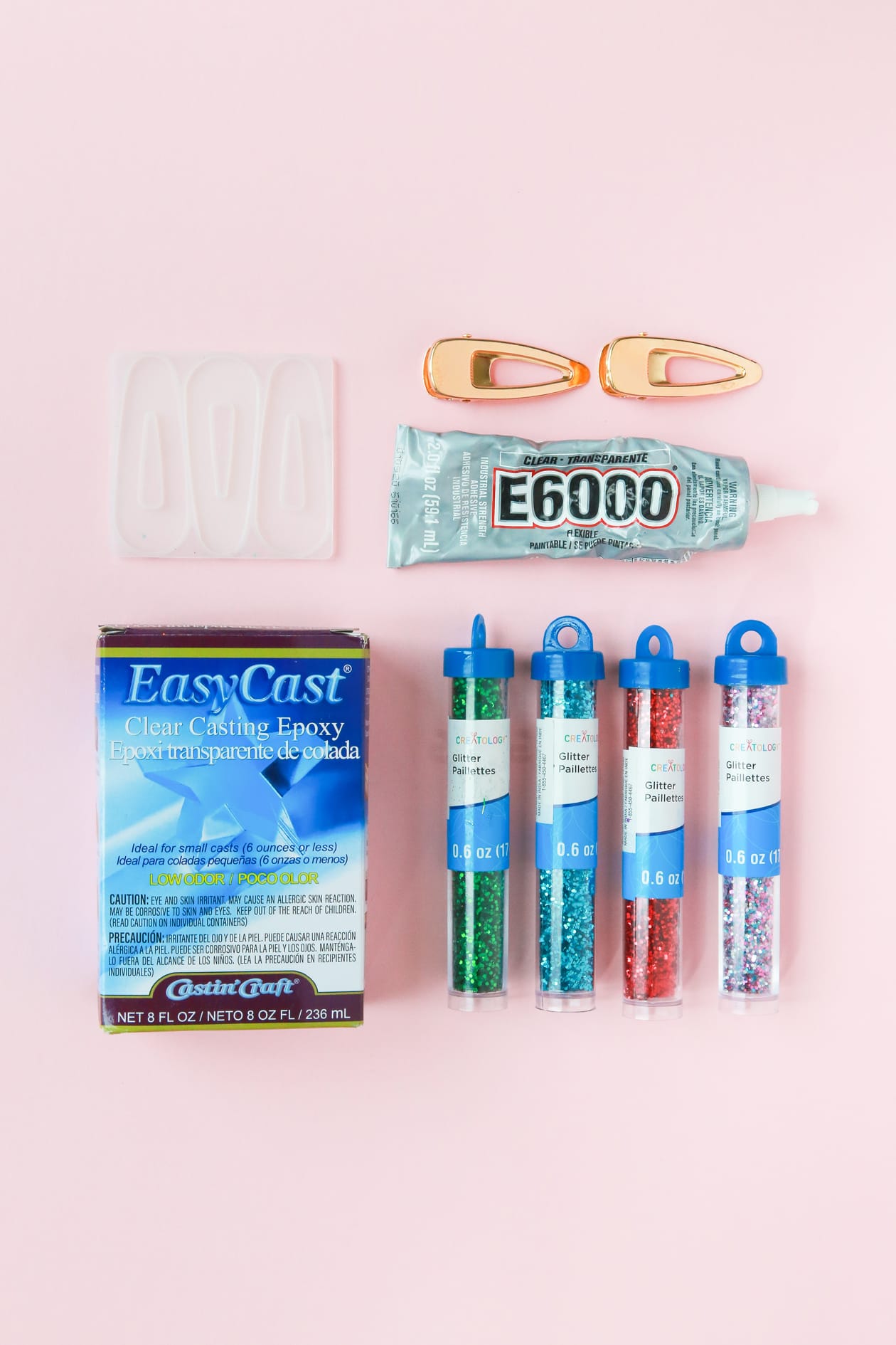 Materials needed to make your own hair clips