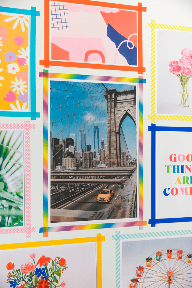 DIY Washi Tape Gallery Wall (made with Free Printable Art)
