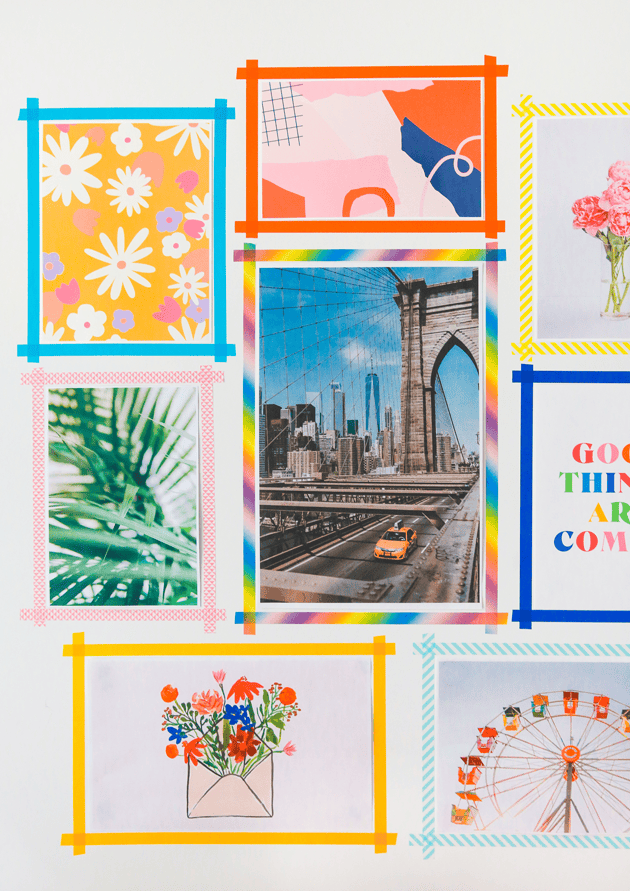 DIY Washi Tape Gallery Wall (made with Free Printable Art)