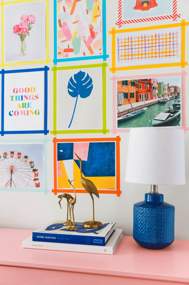 DIY Washi Tape Gallery Wall (made with Free Printable Art)