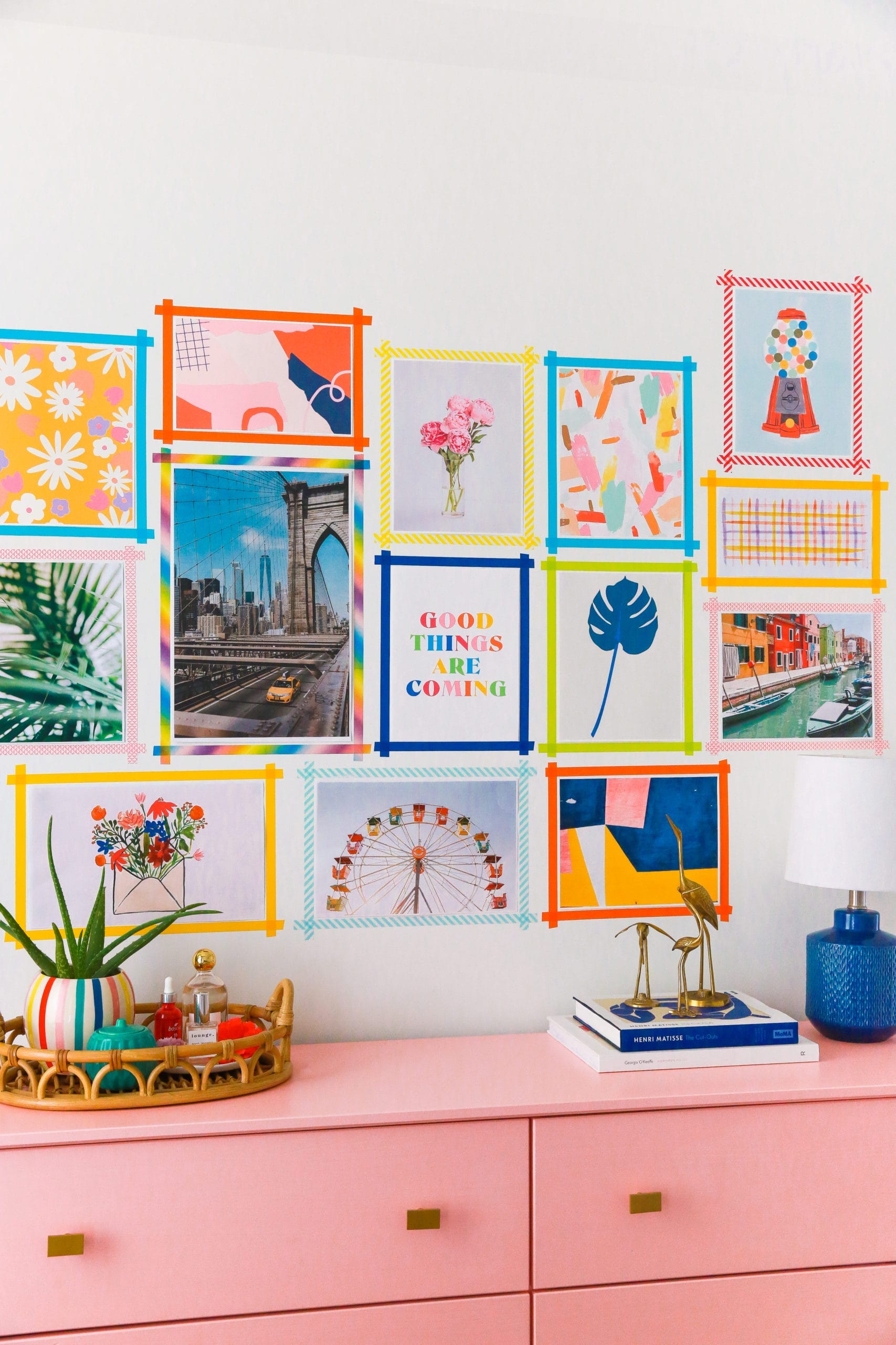 DIY Washi Tape Gallery Wall (made with Free Printable Art)