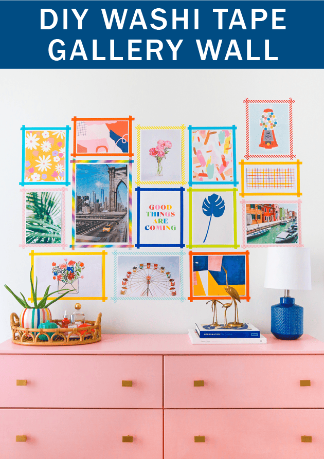 DIY Washi Tape Gallery Wall (made with Free Printable Art)