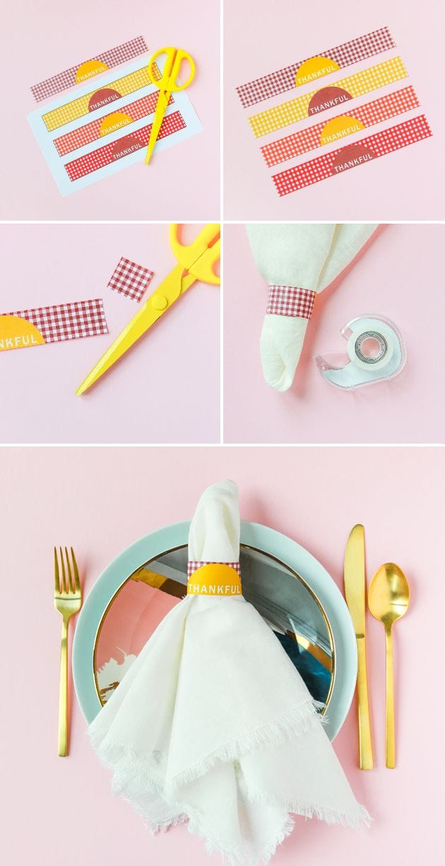 DIY Free Printable Thanksgiving Napkin Rings