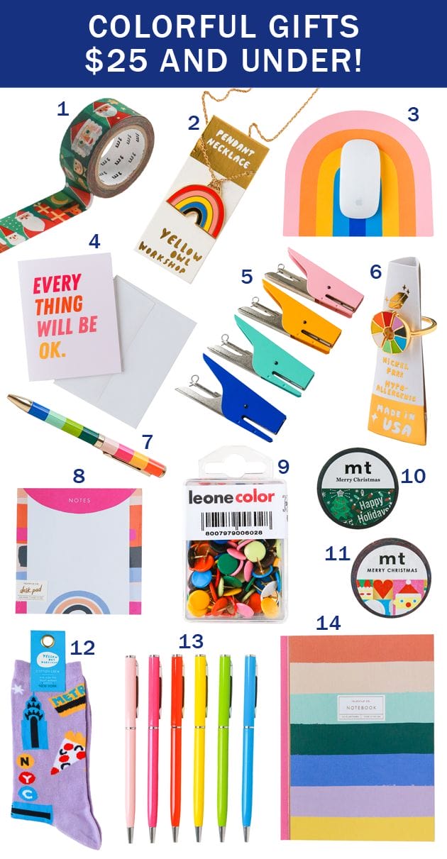 Colorful Gifts $25 and Under!