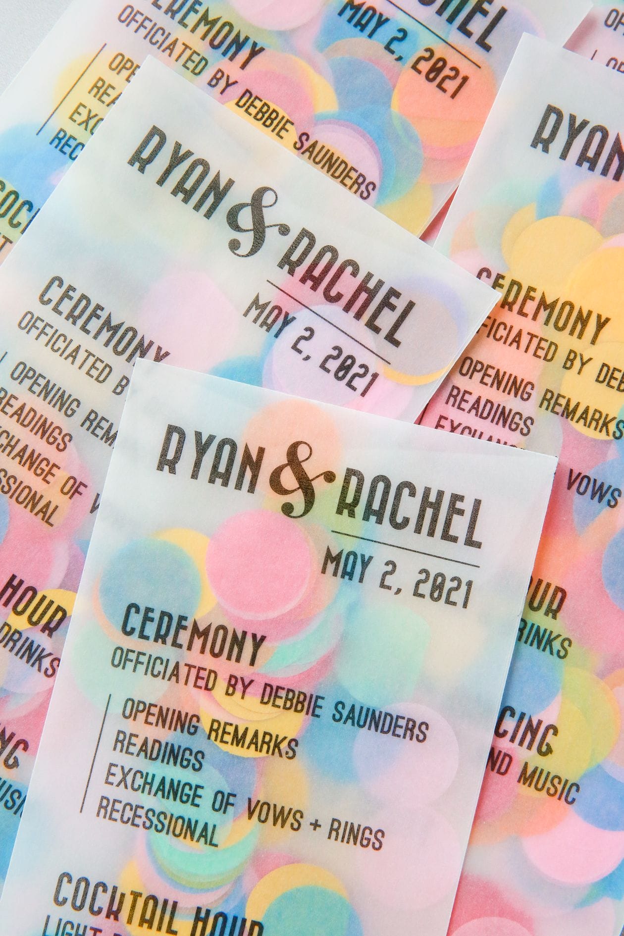 DIY Confetti Wedding Programs