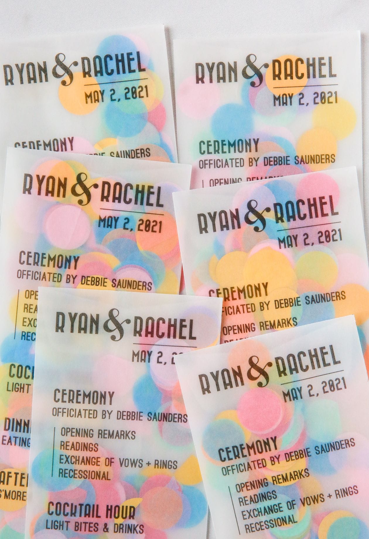 DIY Confetti Wedding Programs