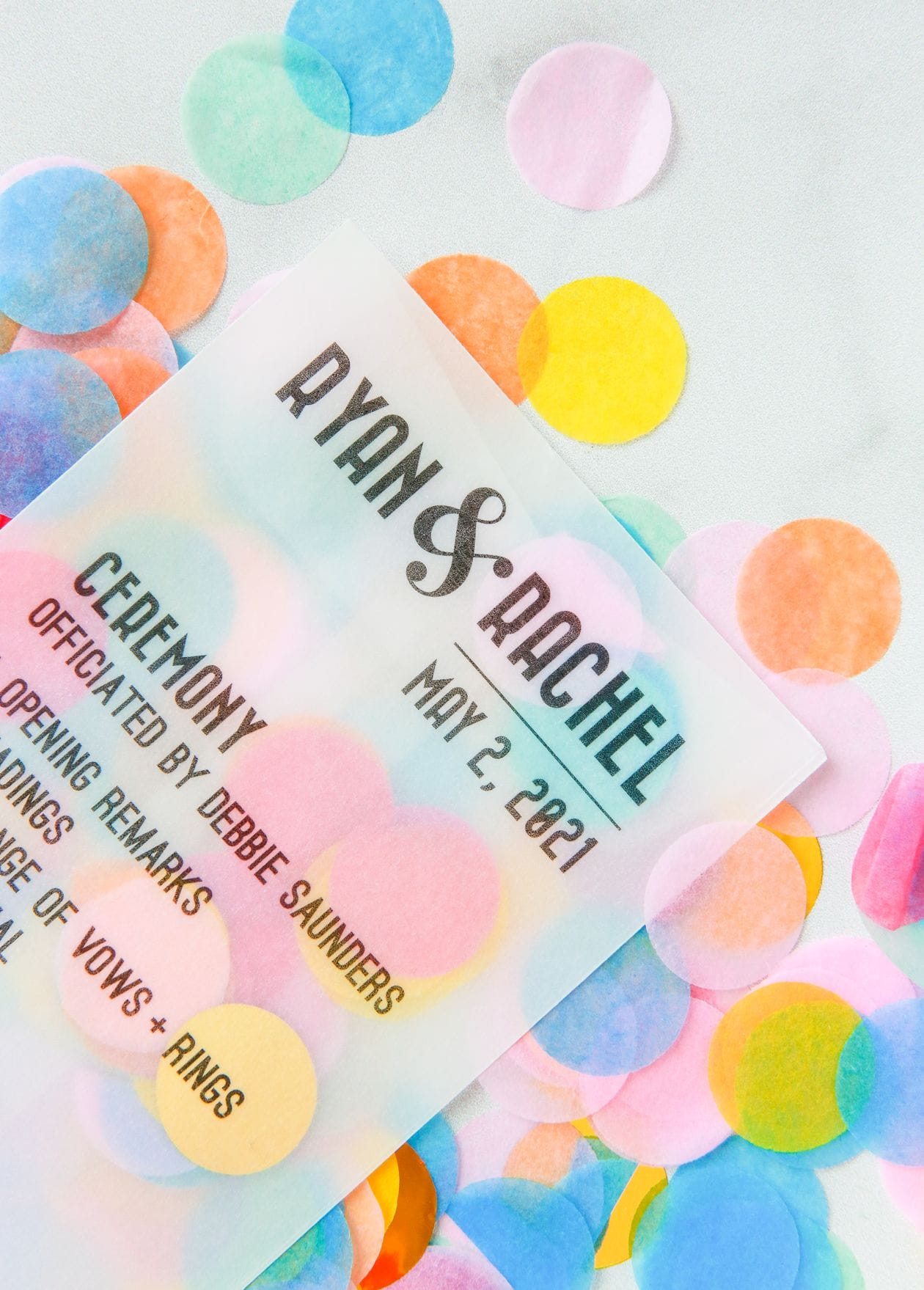 DIY Confetti Wedding Programs