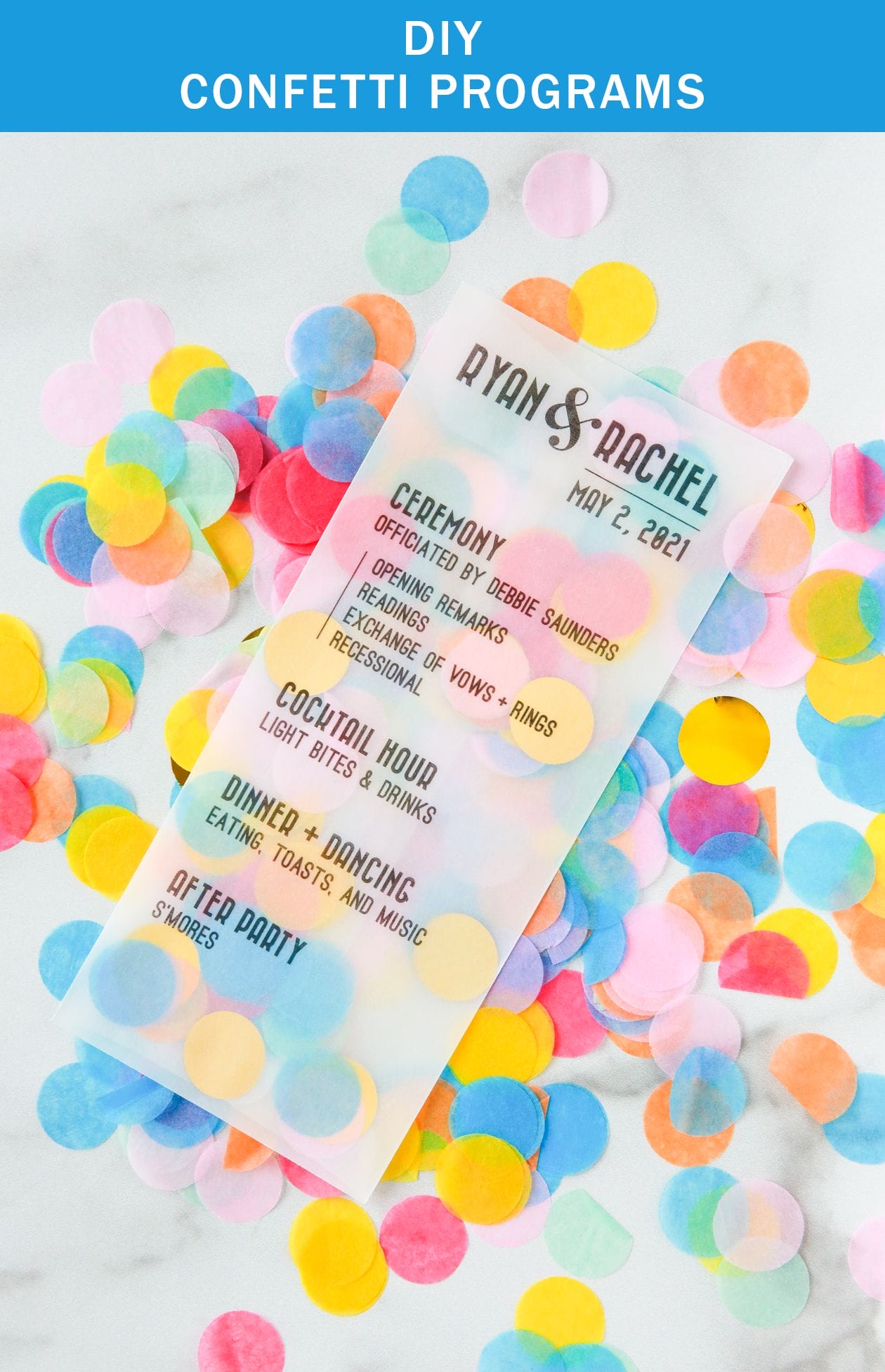 DIY Confetti Wedding Programs
