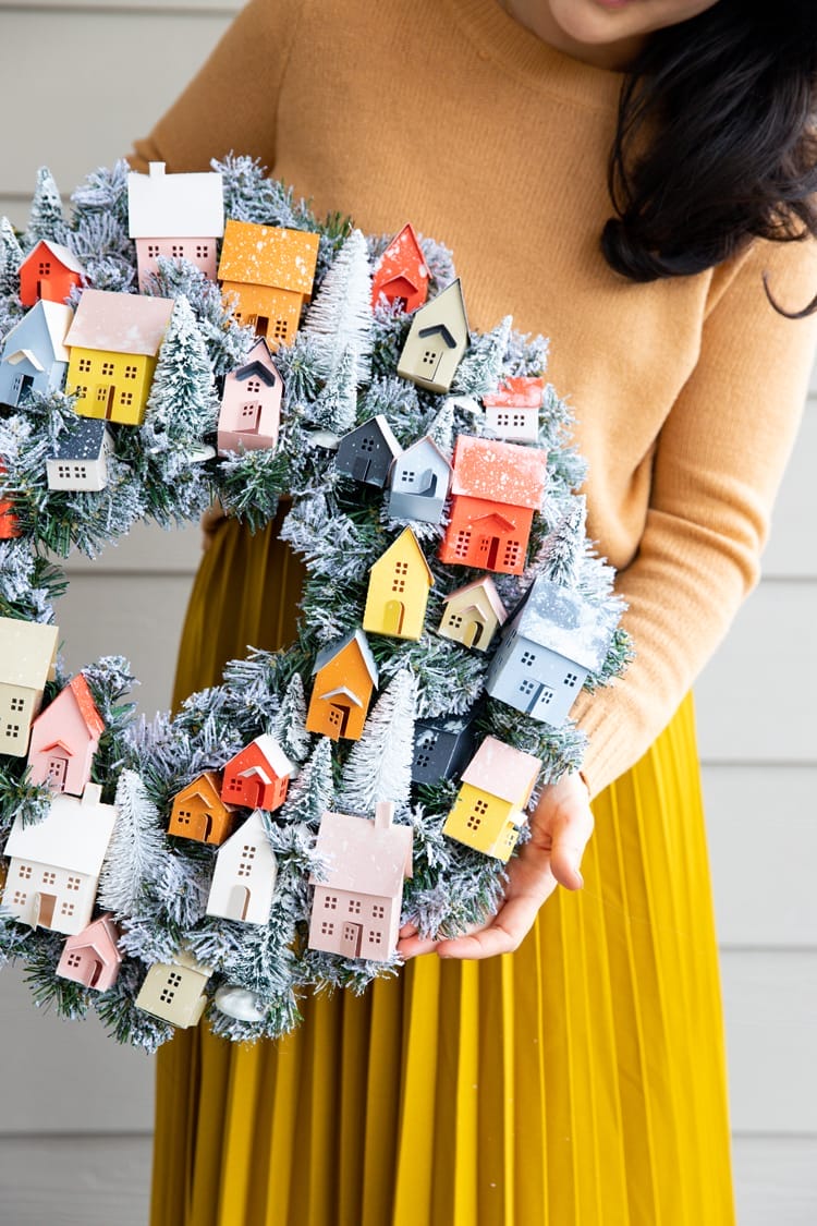 Christmas Village Wreath