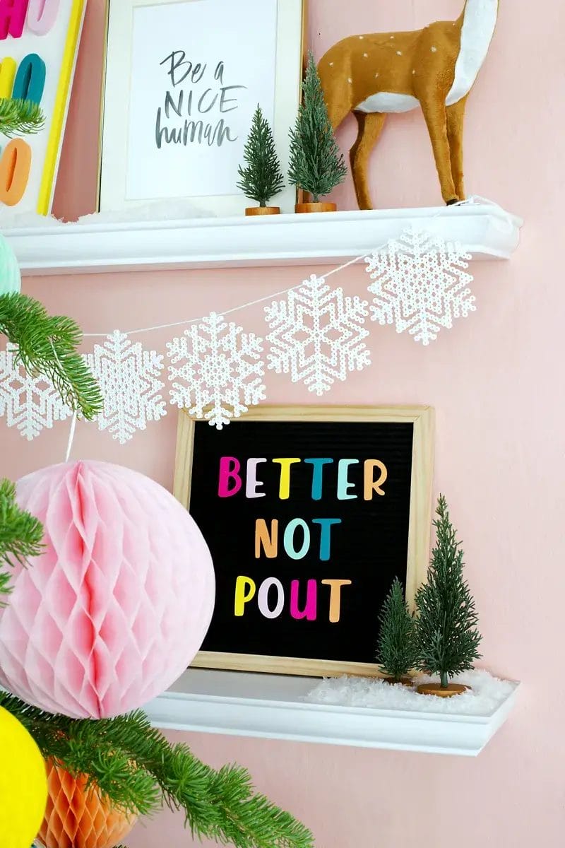 Perler Bead Snowflake Garland
