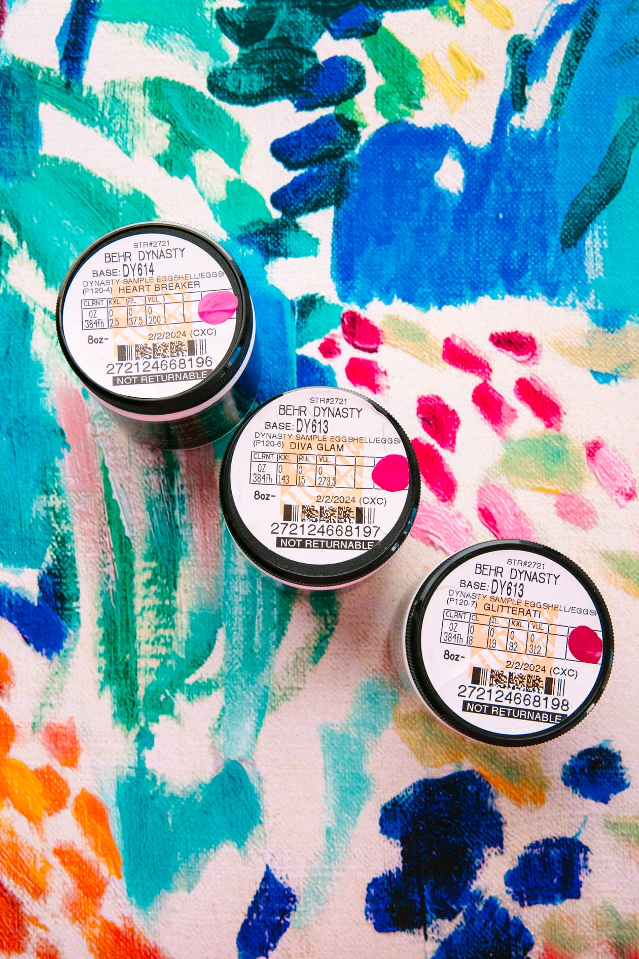 diy-large-wall-art-2 Different shades of pink paint